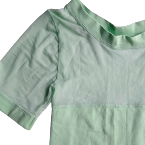 Free People Movement Mint Green Mesh & Solid Seamless Short Sleeve - Picture 2 of 6